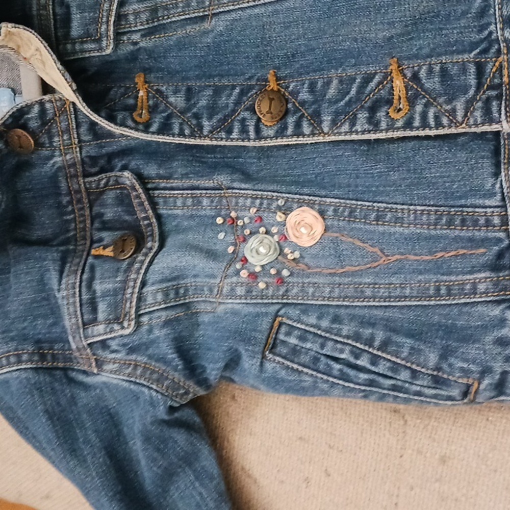 Jean jacket hand embroidered